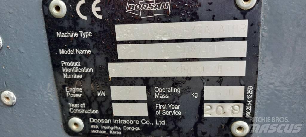 Doosan DX140LCR-5 Pásové rýpadlá