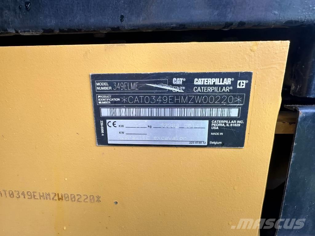 CAT 349 E Pásové rýpadlá