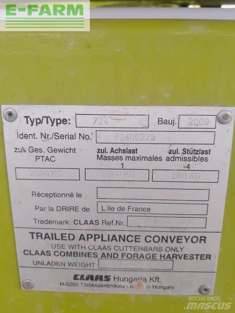 CLAAS SW C 430 Príslušenstvo a náhradné diely ku kombajnom