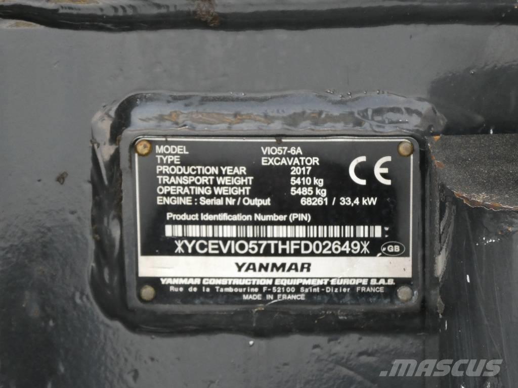 Yanmar Vio 57-6A Mini rýpadlá < 7t