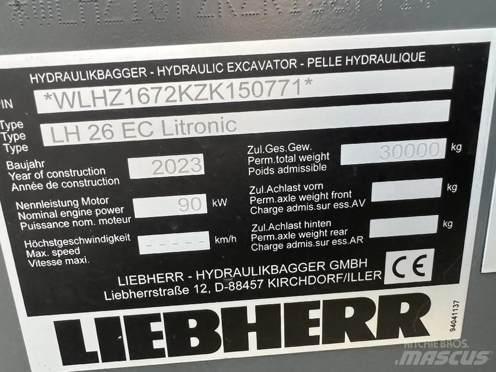 Liebherr LH26 EC Pásové rýpadlá