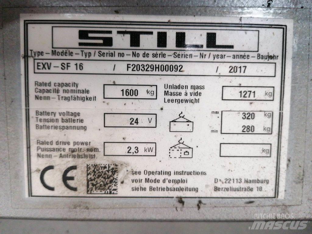 Still EXV SF 16 Ručne vedené vysokozdvižné vozíky
