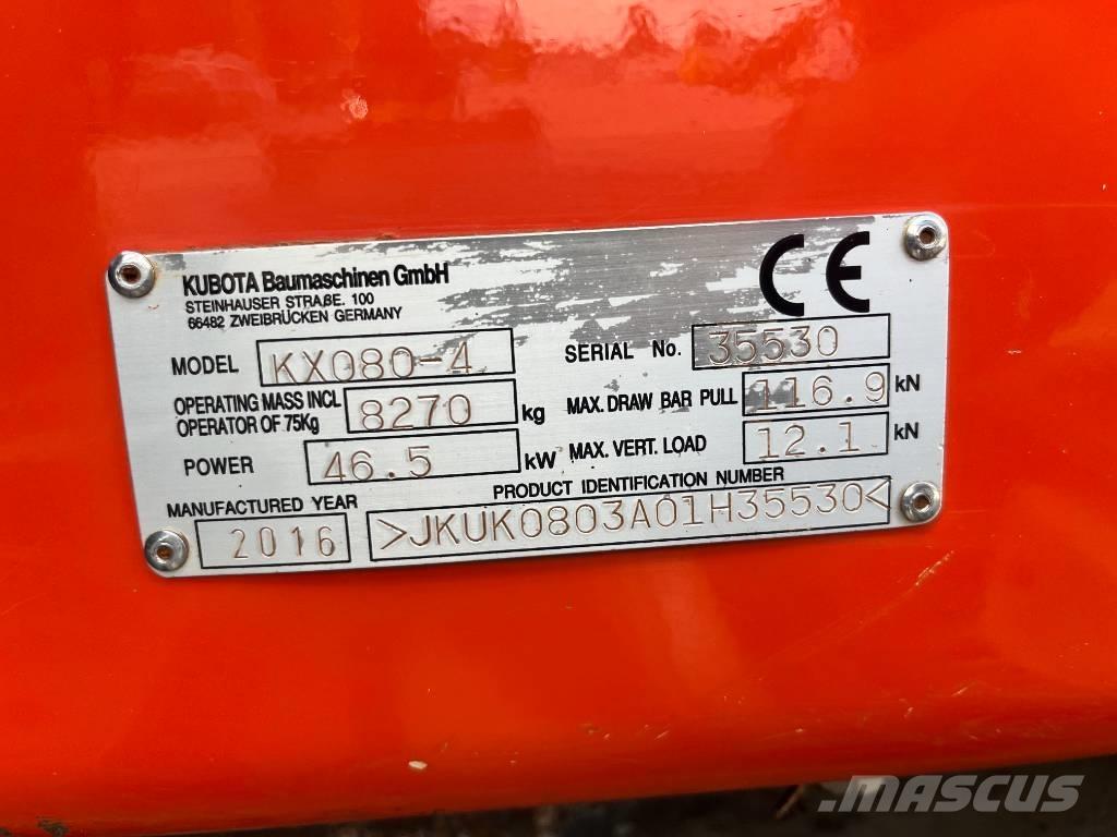 Kubota KX 080 Midi rýpadlá 7 t - 12 t