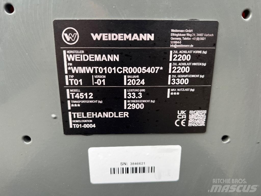 Weidemann 4512 Teleskopické nakladače pre poľnohospodárstvo