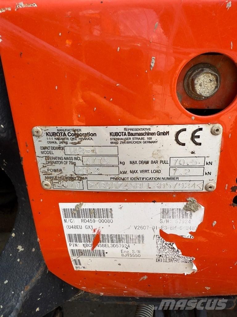 Kubota U 48 Mini rýpadlá < 7t