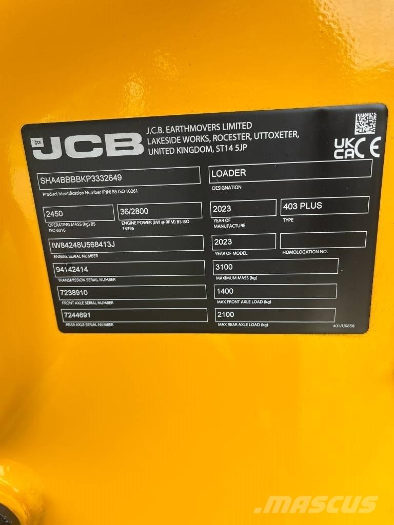 JCB 403 Agri Plus Šmykom riadené nakladače