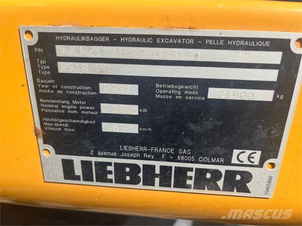 Liebherr R918 Pásové rýpadlá