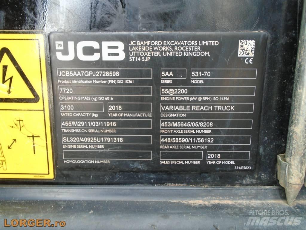 JCB 531-70 Teleskopické nakladače pre poľnohospodárstvo