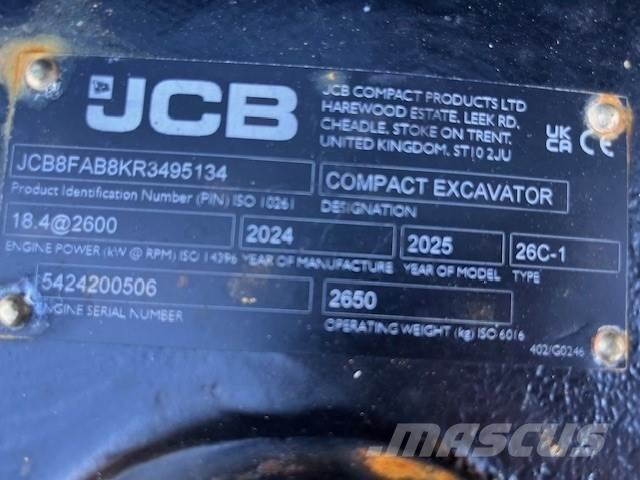 JCB 26C-1 Mini rýpadlá < 7t