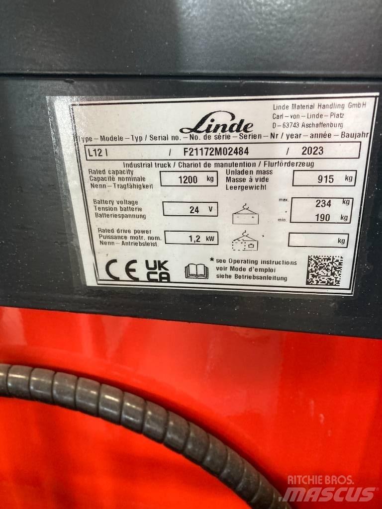 Linde L12i/1172 Ručne vedené vysokozdvižné vozíky