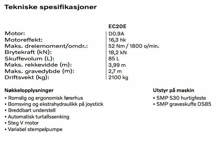 Volvo EC 20 E Mini rýpadlá < 7t