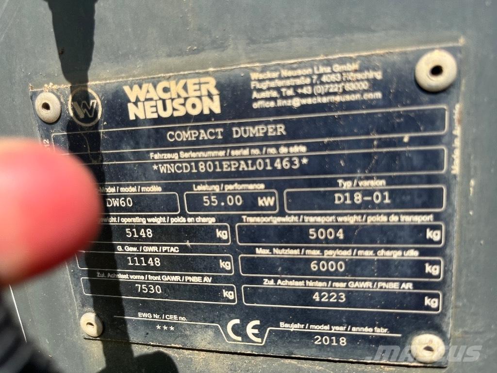 Wacker Neuson DW 60 Stavebné sklápače
