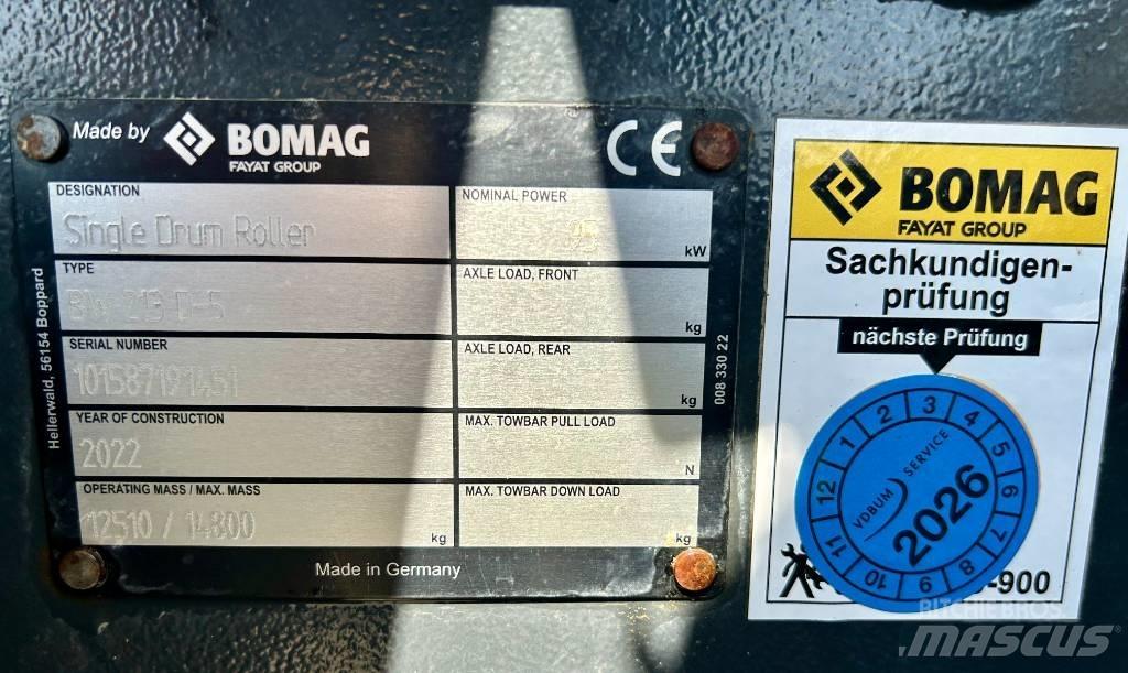 Bomag BW 213 D-5 Ďalšie valce