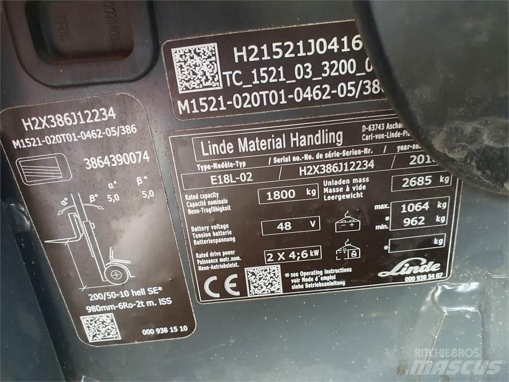 Linde E18L Akumulátorové vozíky