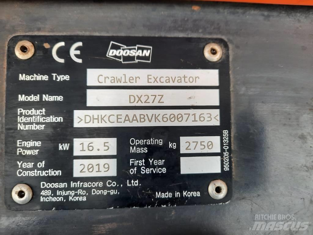 Doosan DX 27 Z Mini rýpadlá < 7t