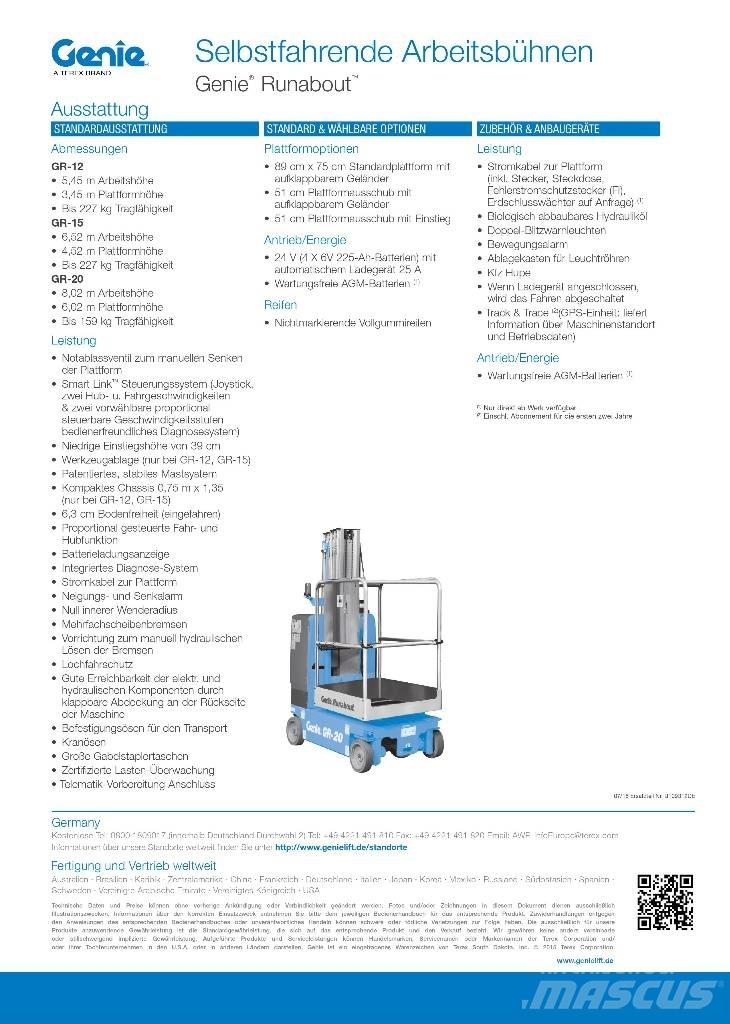 Genie GR-20 Vertikálne stĺpové výťahy