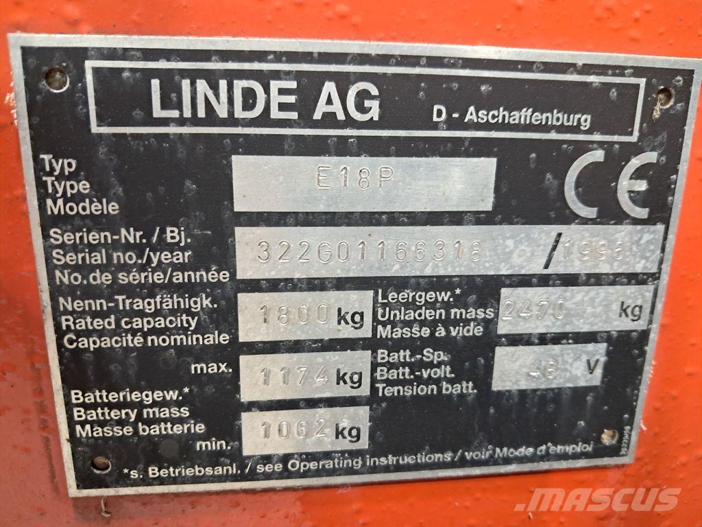 Linde E18P Akumulátorové vozíky