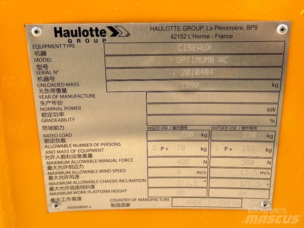 Haulotte OPTIMUM 8 Nožnicové zdvíhacie plošiny