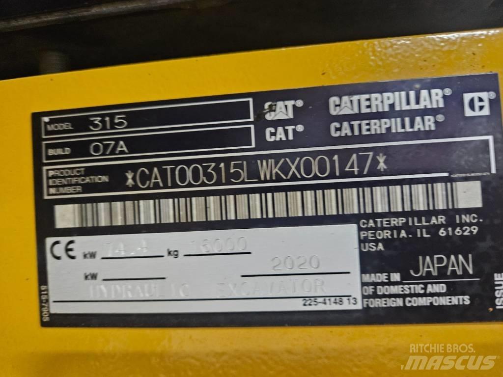 CAT 315 Pásové rýpadlá