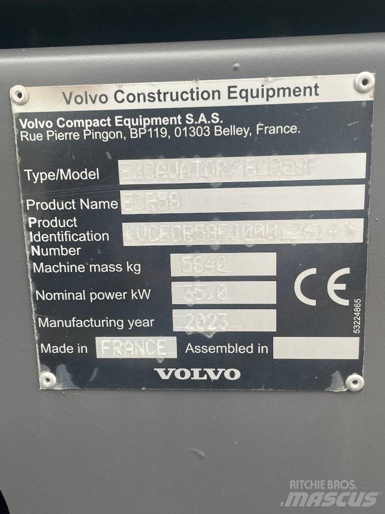 Volvo ECR 58 F Mini rýpadlá < 7t