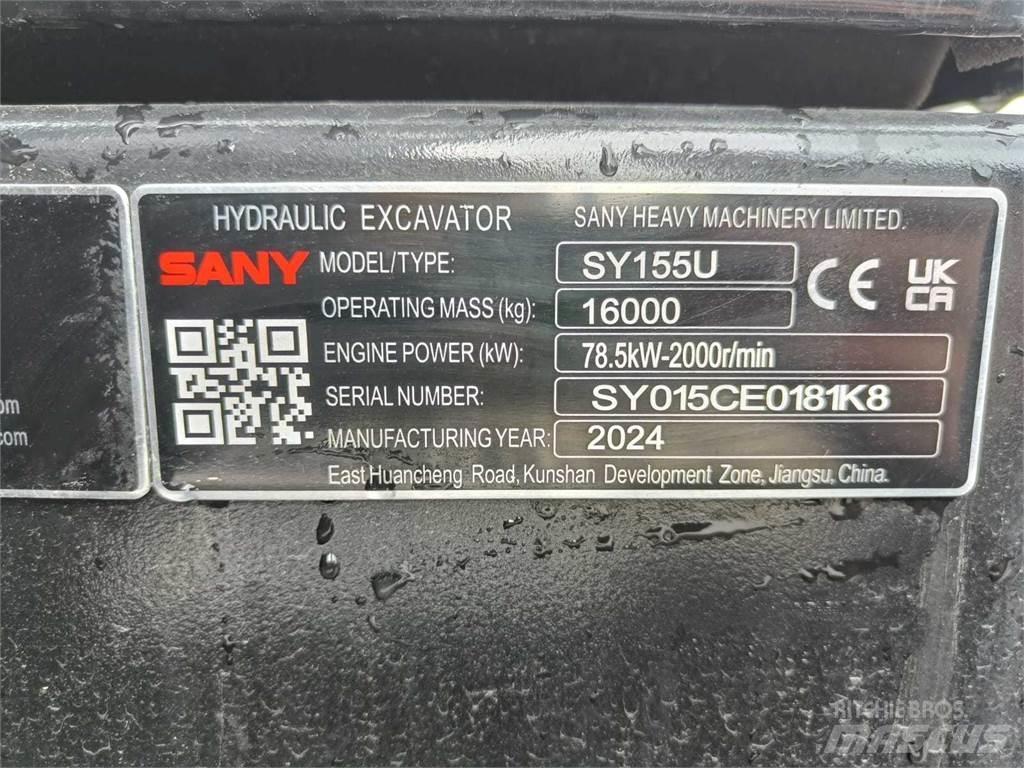 Sany SY155U Pásové rýpadlá
