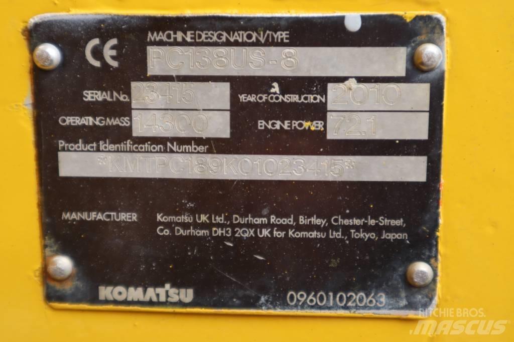 Komatsu PC138US-8 Pásové rýpadlá