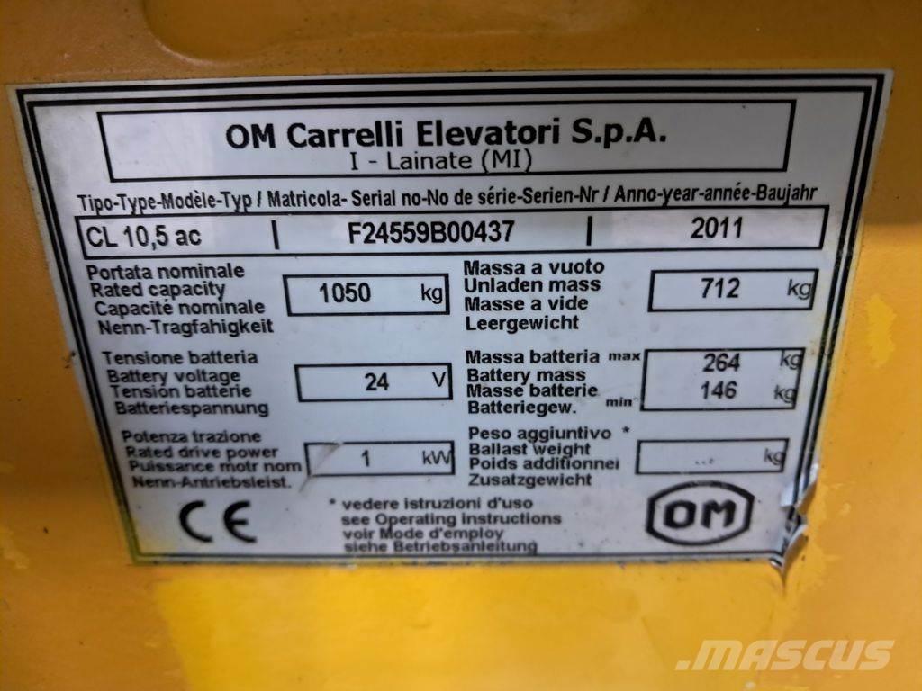 OM CL 10.5ac Ručne vedené vysokozdvižné vozíky