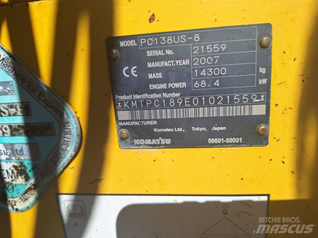 Komatsu PC 138 US-8 Pásové rýpadlá