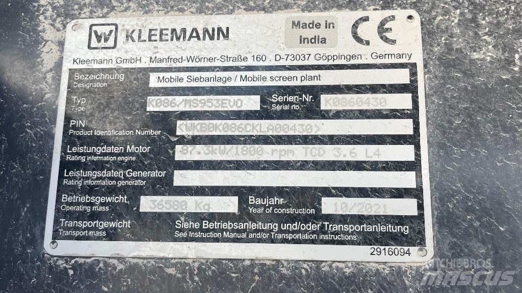 Kleemann 953 Triedičky