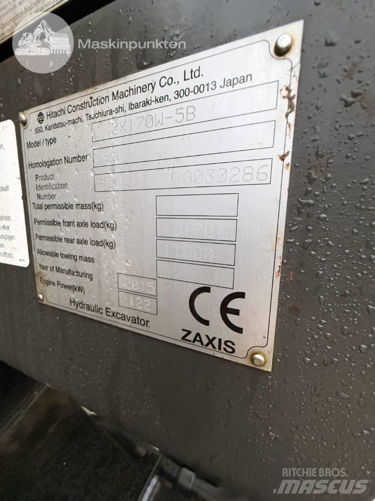 Hitachi ZX 170 W-5 B Kolesové rýpadlá
