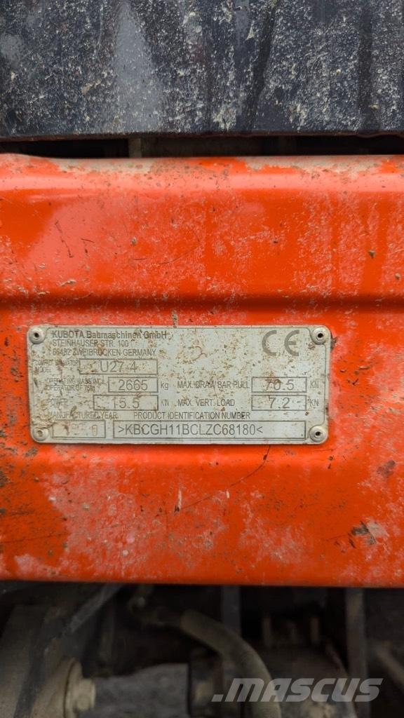 Kubota U 27-4 Mini rýpadlá < 7t
