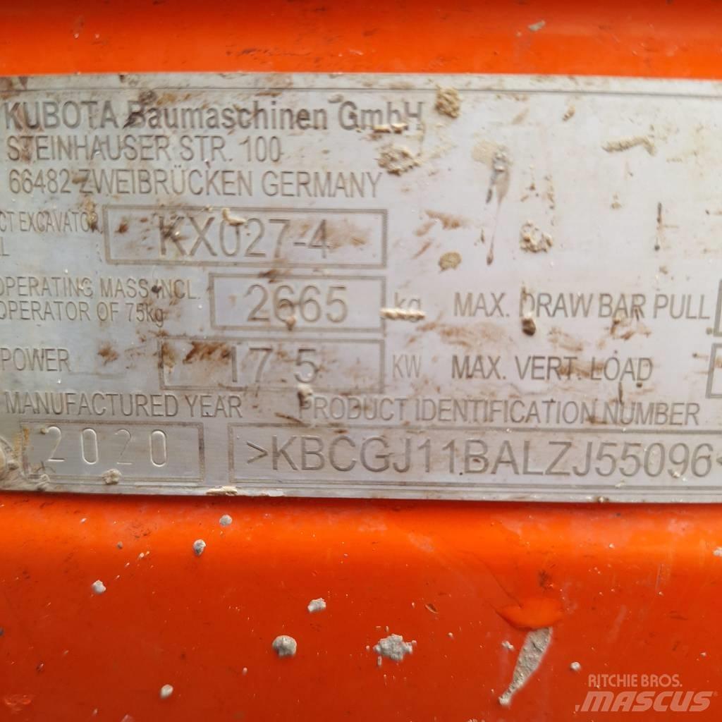 Kubota KX 027-4 Mini rýpadlá < 7t