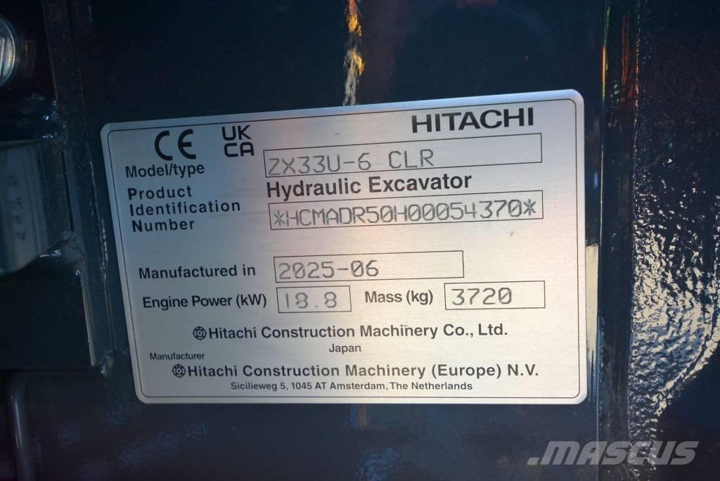 Hitachi ZX 33 U-6 Mini rýpadlá < 7t