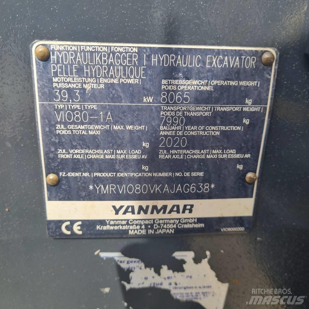 Yanmar Vio 80-1A Midi rýpadlá 7 t - 12 t