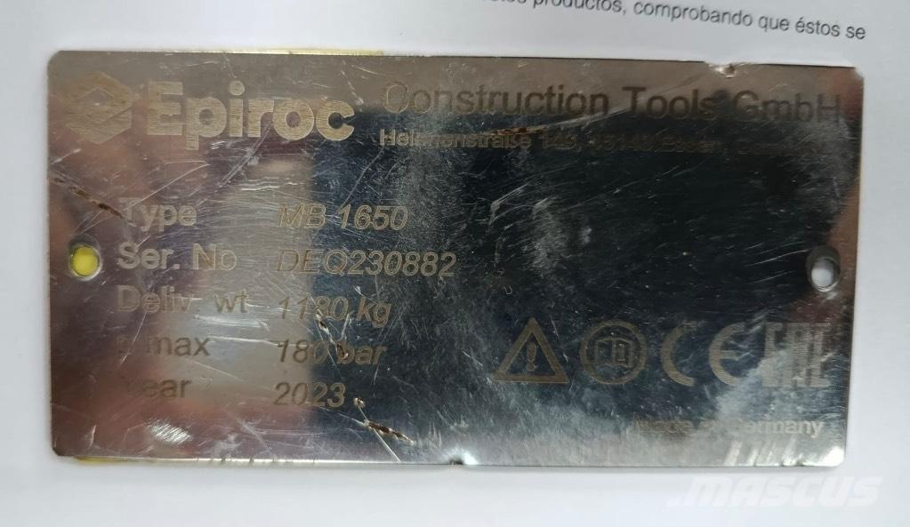 Epiroc MB1650 Búracie kladivá / Zbíjačky