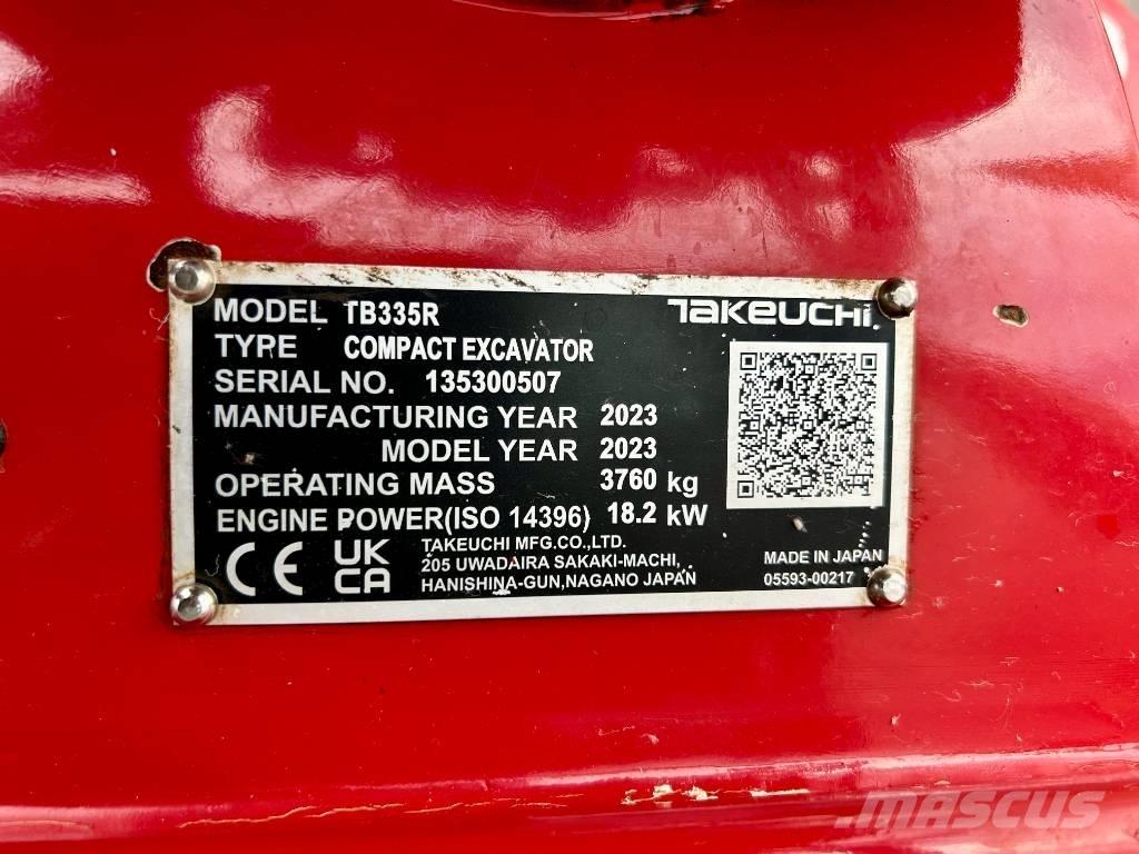 Takeuchi TB 335R V3 Mini rýpadlá < 7t