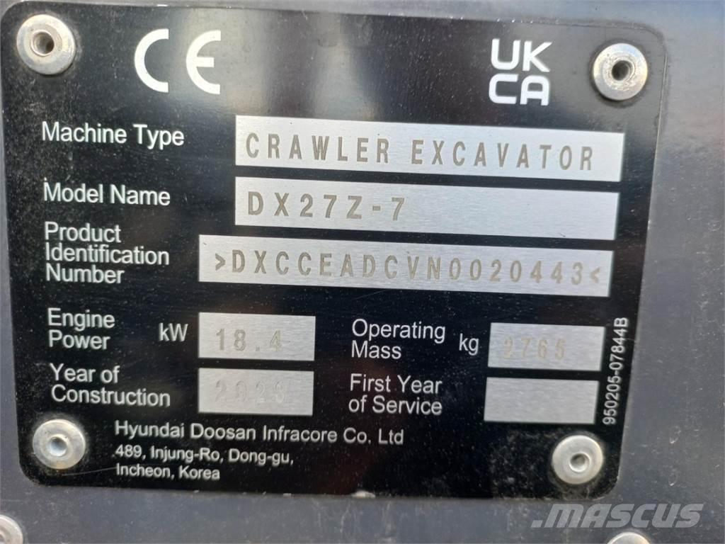 Develon DX27Z-7 Ďalšie poľnohospodárske stroje