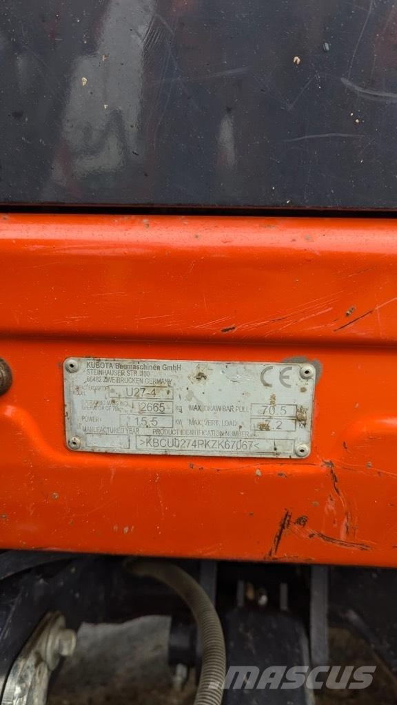 Kubota U 27-4 Mini rýpadlá < 7t