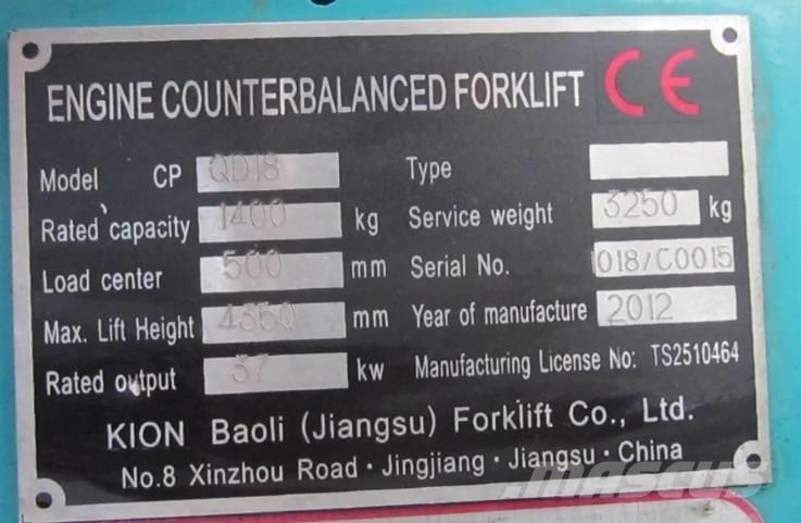 Baoli CPQD 18 LPG vozíky
