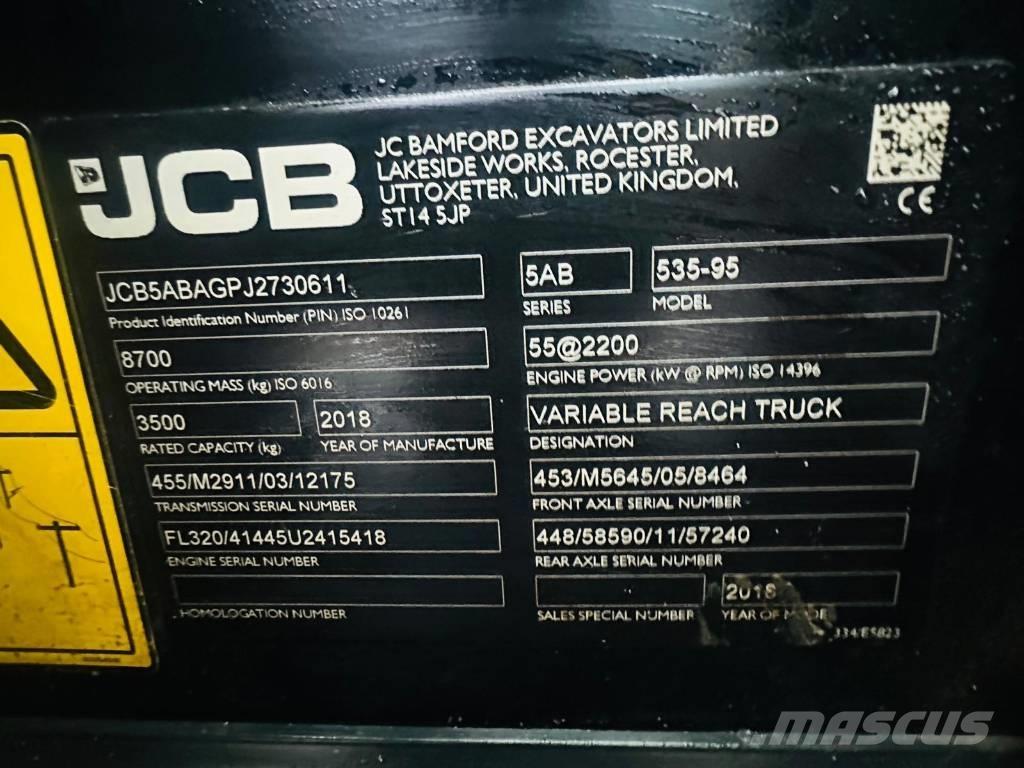 JCB 535-95 Teleskopické nakladače pre poľnohospodárstvo