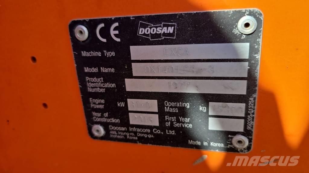Doosan DX 140 LCR-3 Pásové rýpadlá