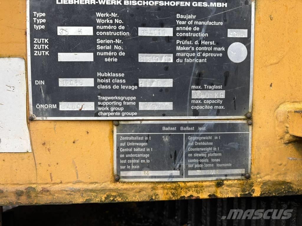 Liebherr 35 K Stavebné žeriavy