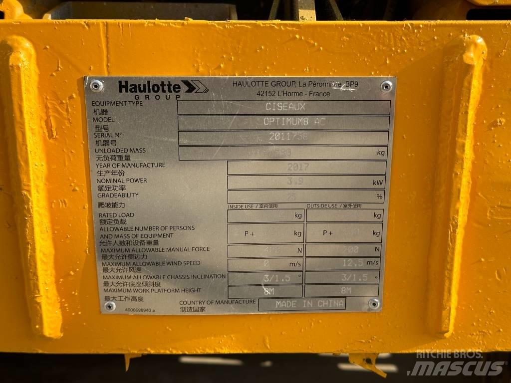 Haulotte OPTIMUM 8 Nožnicové zdvíhacie plošiny