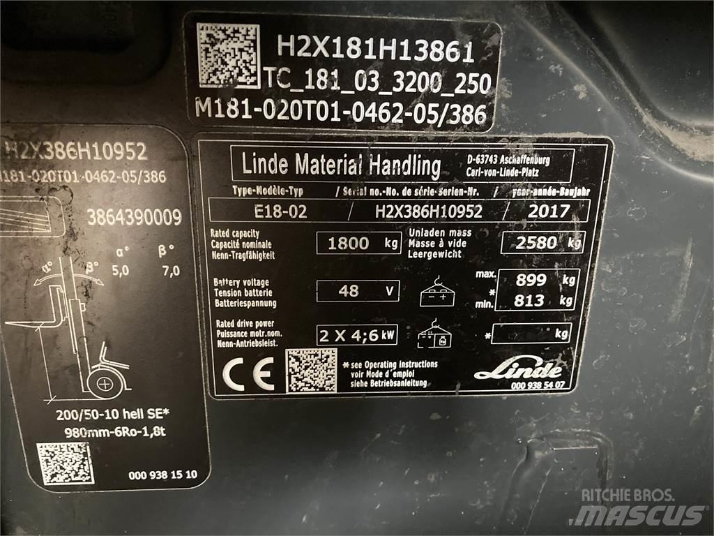 Linde E18 Akumulátorové vozíky