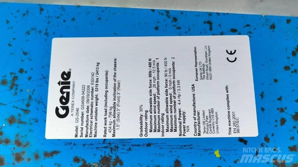 Genie GS 2646 Nožnicové zdvíhacie plošiny