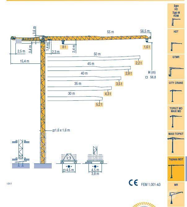 Potain MDT 132 G8 Stavebné žeriavy