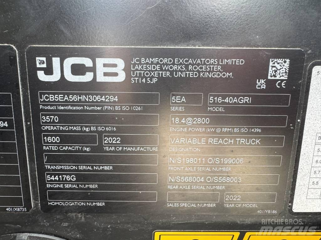 JCB 516-40AGRI Teleskopické manipulátory