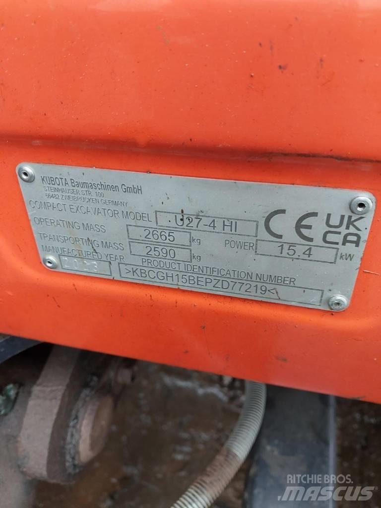 Kubota U 27-4 Mini rýpadlá < 7t
