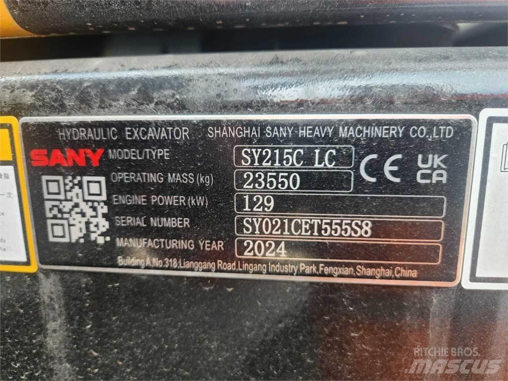 Sany SY215C Pásové rýpadlá