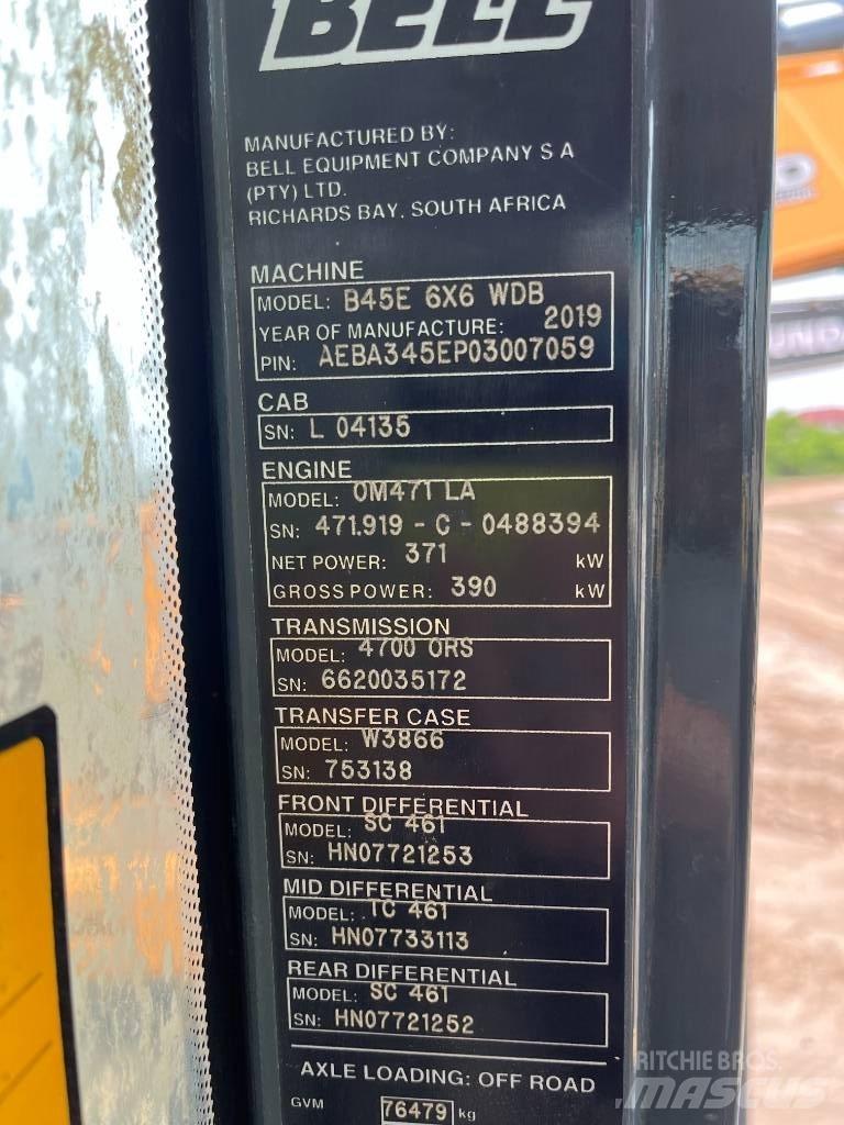 Bell B45E Kĺbové nákladné autá